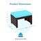 2 Pieces Patio Rattan Ottomans With Soft Cushion For Patio and Garden